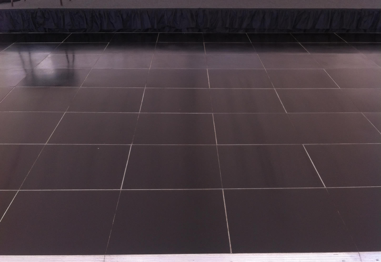 Plain black dance floor