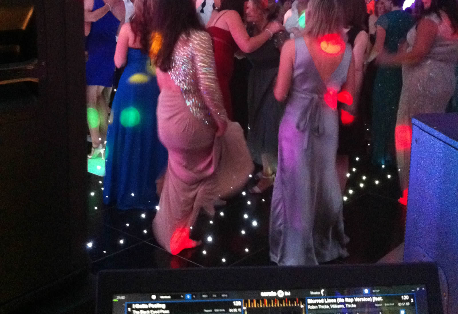 Dancers on LED dance floor