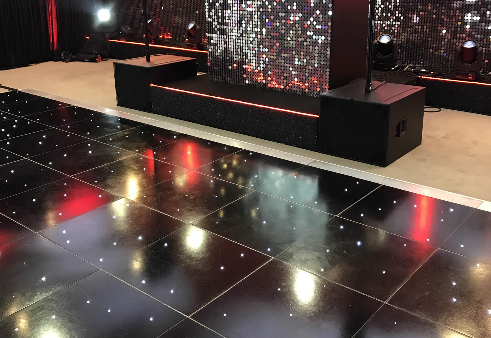 disco dance floor with LED lights