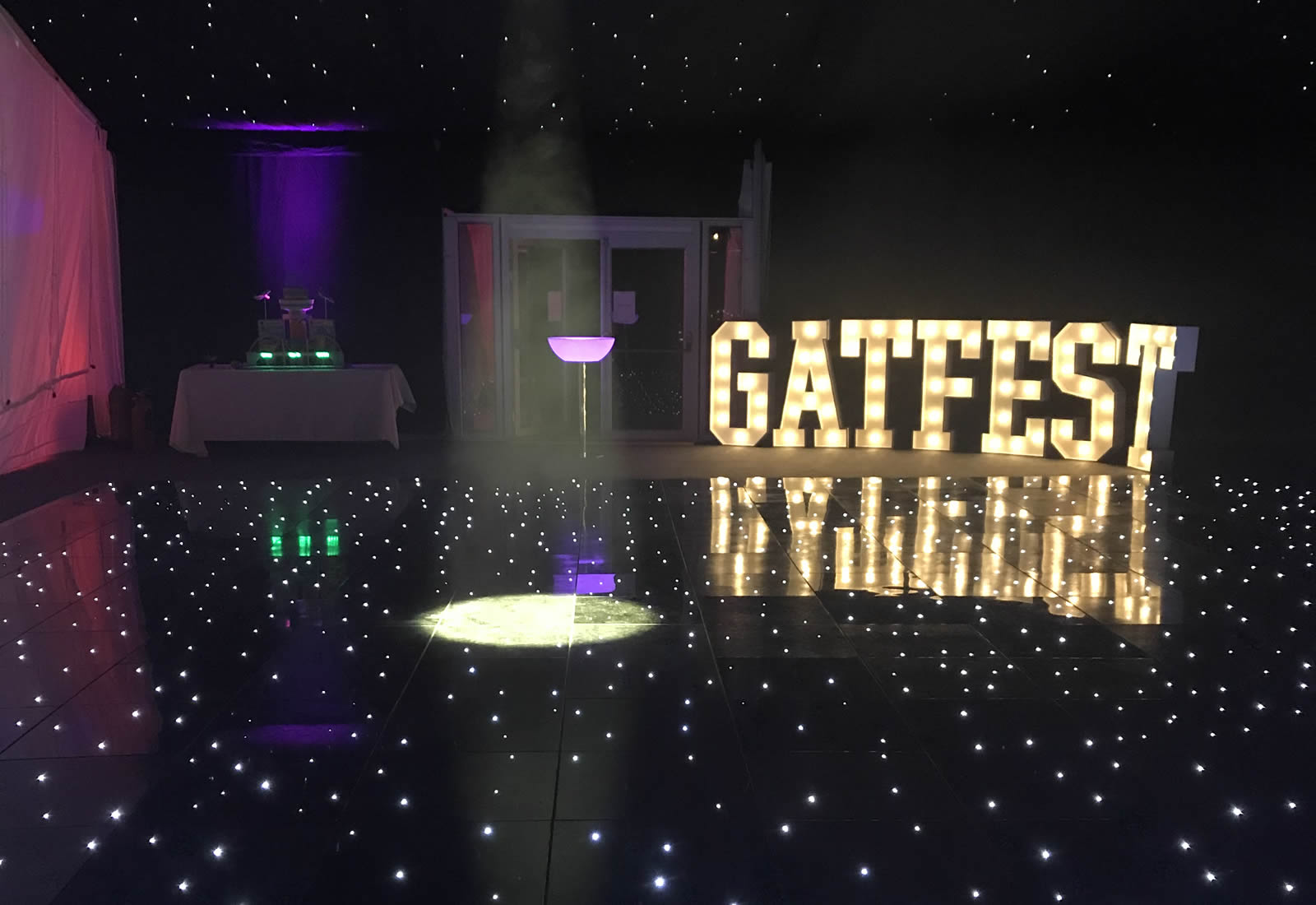 Gatfest black light up dance floor