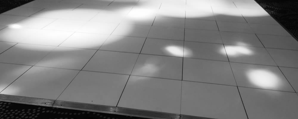 Spotlight on white dance floor